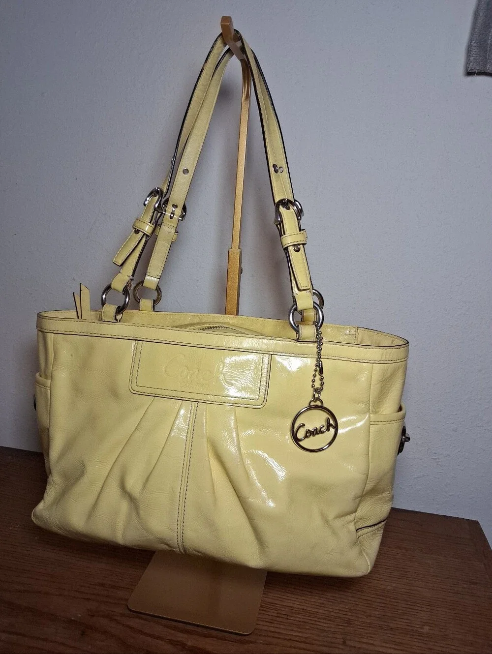 Coach Y2k Yello Patent Leather Tote